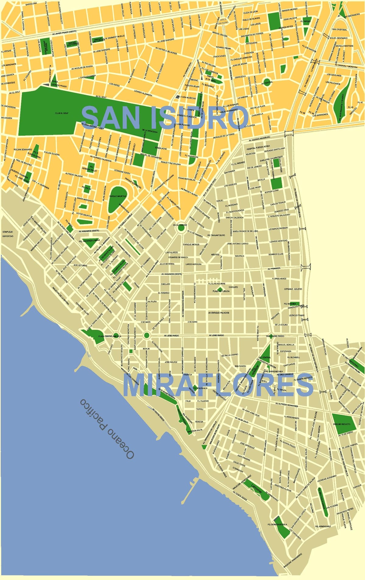แผนที่ของ ima เปรู neighborhoods