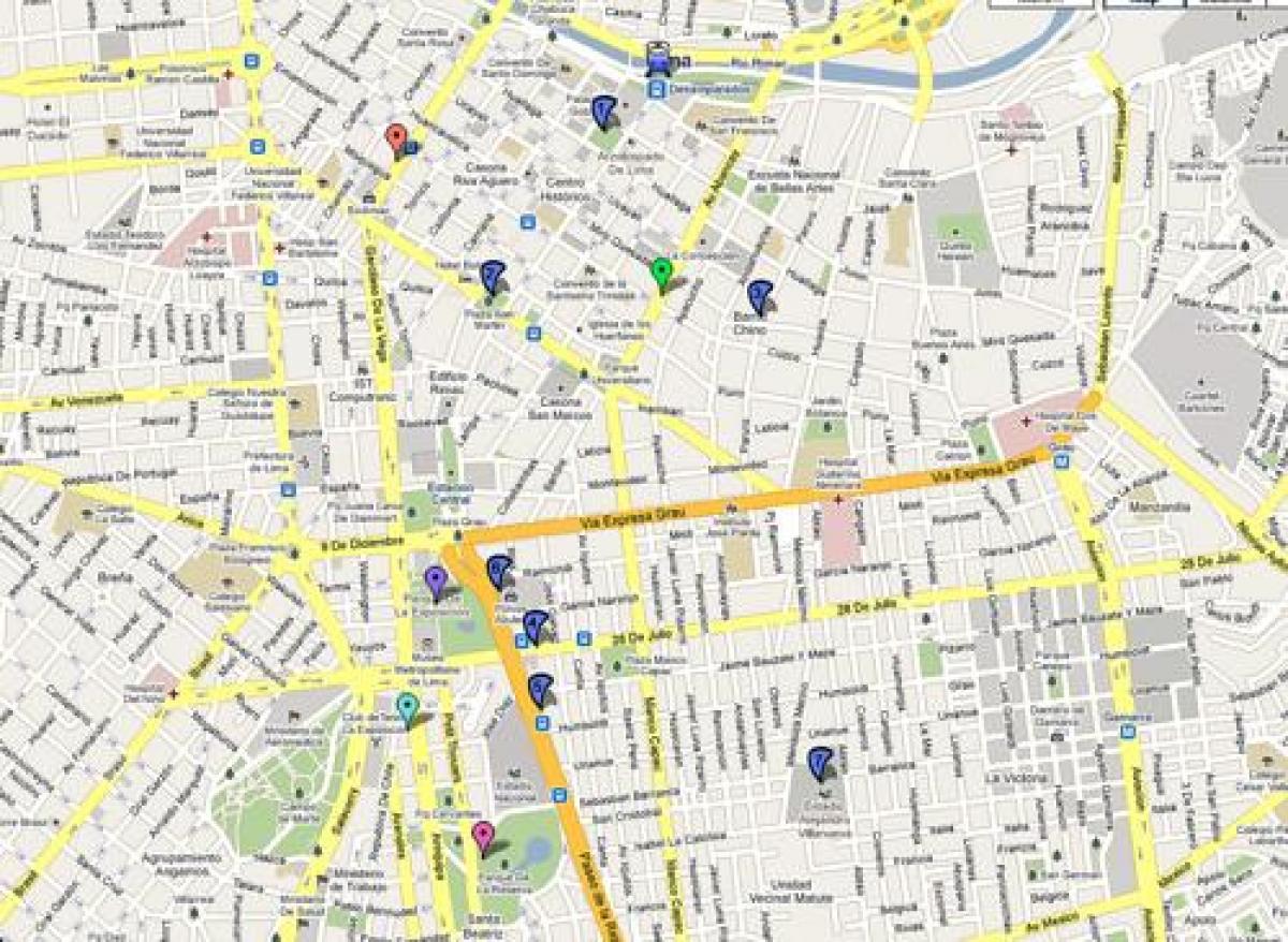 ที่ลิม่าเปรูรถบนแผนที่เส้นทาง